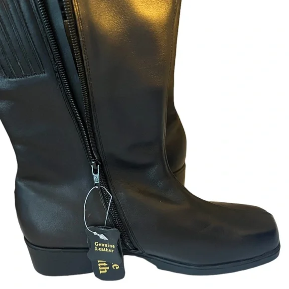 PEERAGE Simone Wide Width Leather Black Boot Size 7.5 Wide Width - Picture 6 of 13